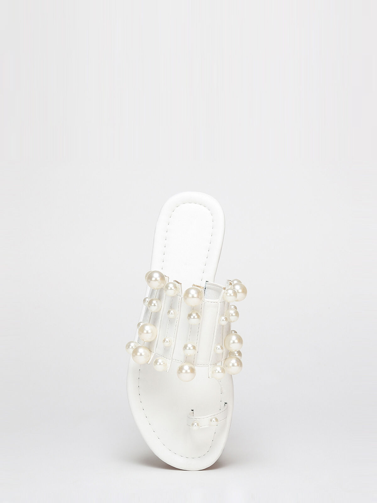 Mules à perles- Blanc