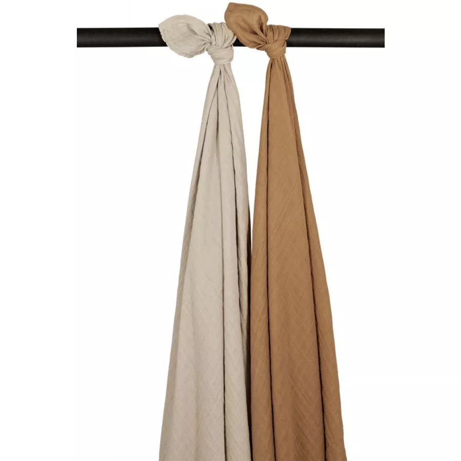 MEYCO Musselin Swaddle 2er-Pack Uni SandToffee