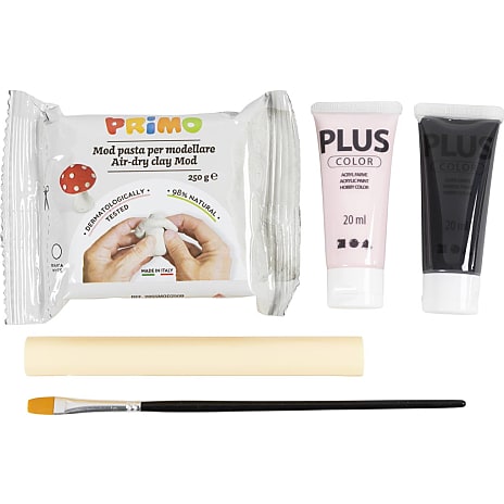 Mini DIY kit modellering skål - lyserød og sort