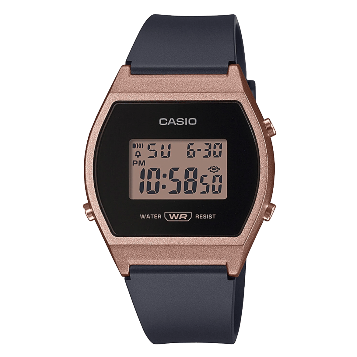 Casio Retro Digitaal Dames Horloge rose/zwartLW-204-1AEF