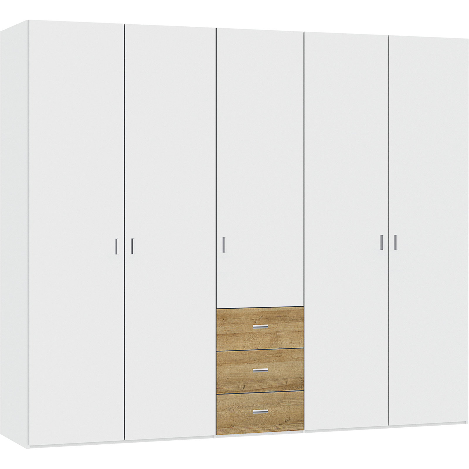 Schrank Schweizer 300 Eiche Natur weiss 202.5 x 215 x 58.5 cm