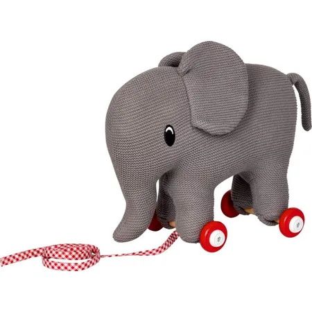 Die Spiegelburg Elefant auf Holzrollen BabyGlück (gestrickt)