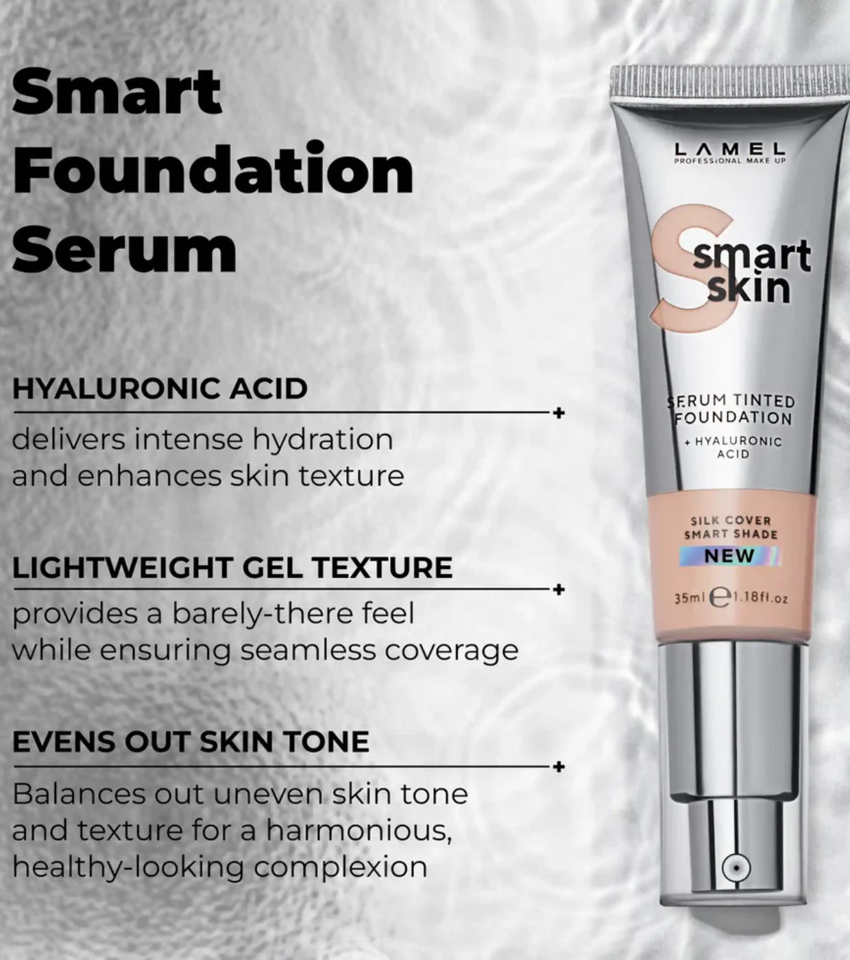 Lamel - Base de maquiagem Smart Skin Serum Tinted Foundation - 402: Beige
