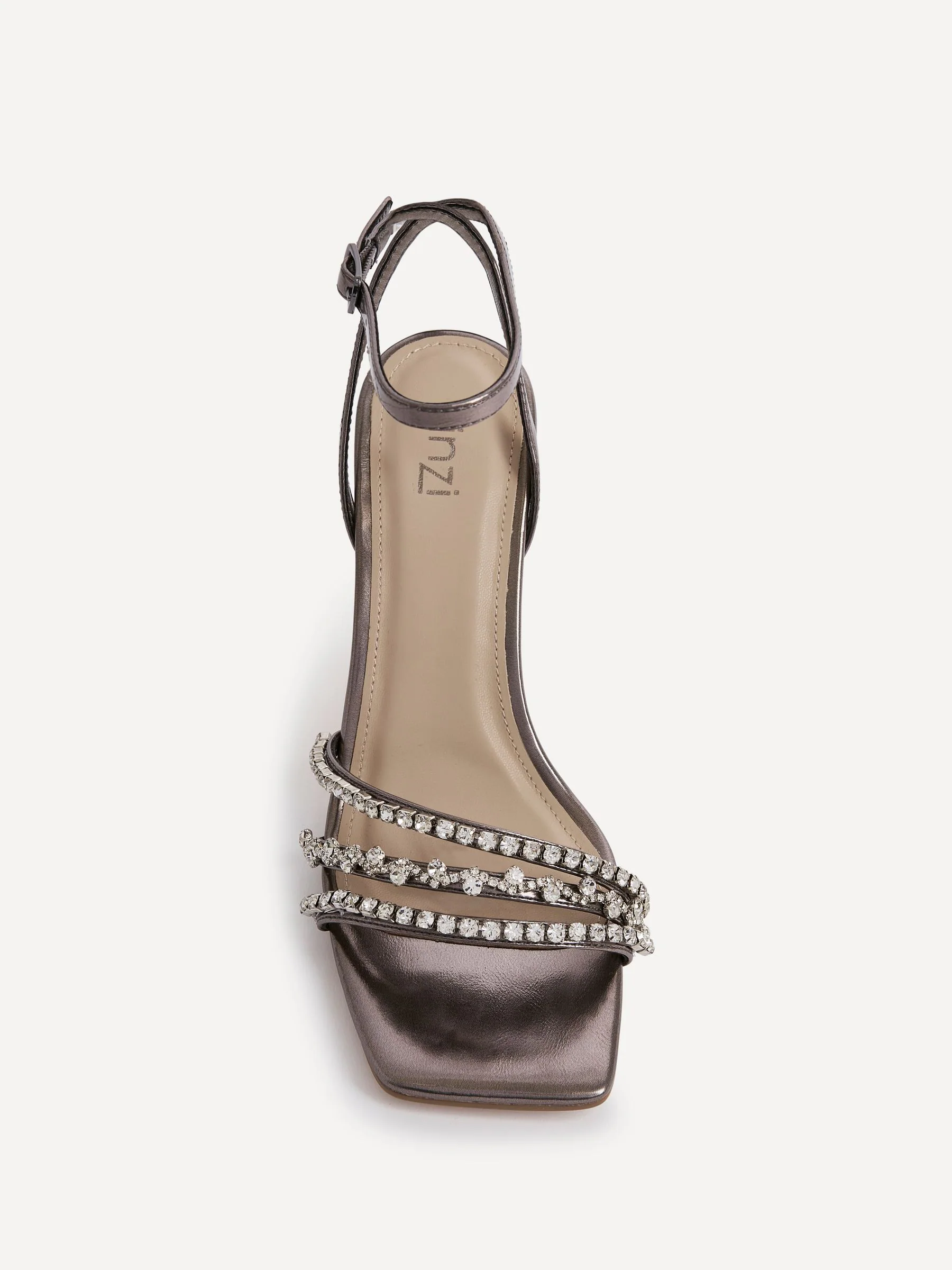 Zilver - Linzi Bling Strappy Diamante Heel Sandals