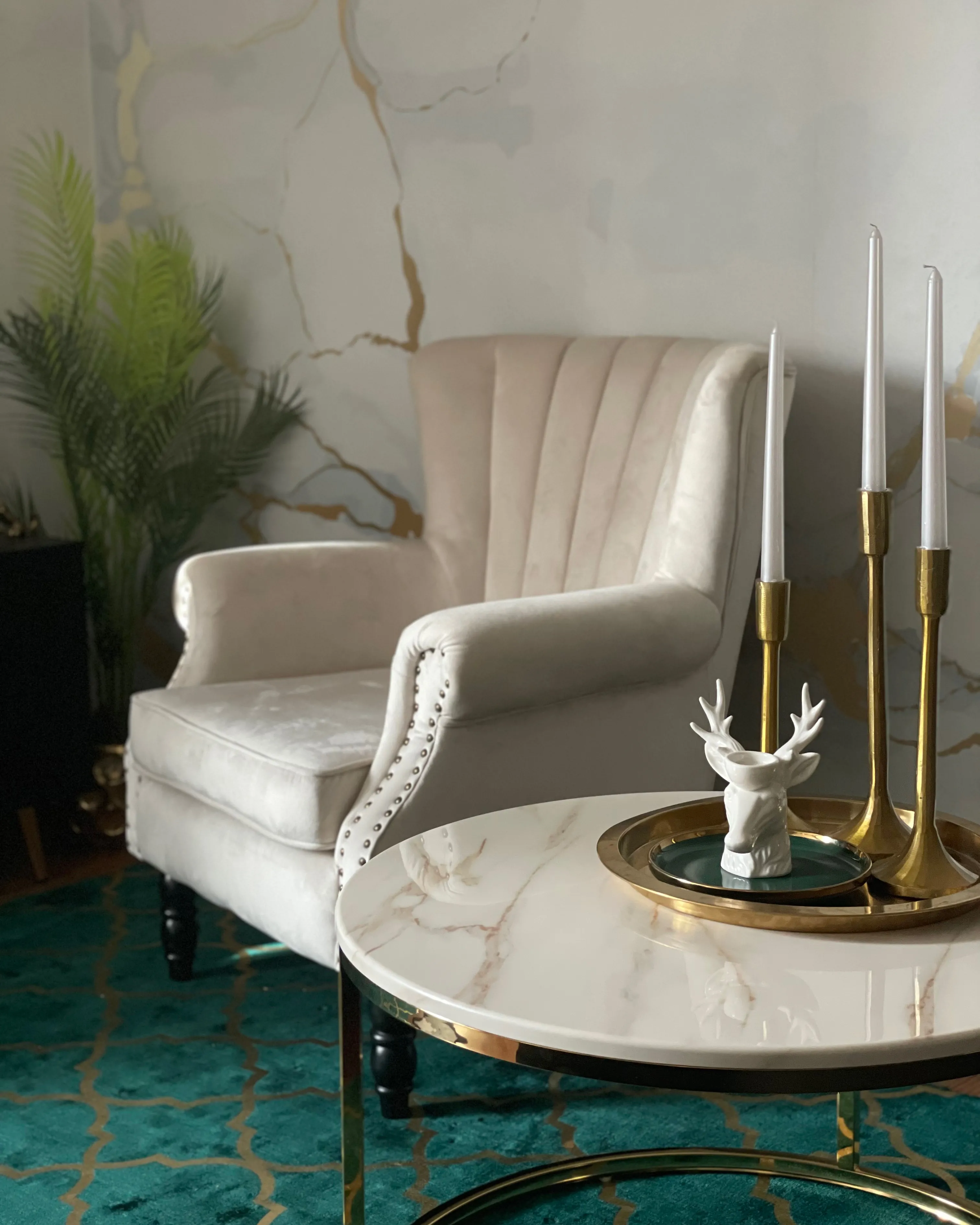 Salontafel CORAL Marmer/goud