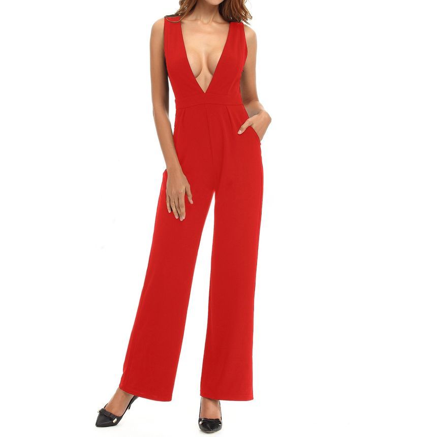 Grizelda - Mouwloze jumpsuit met diepe hals