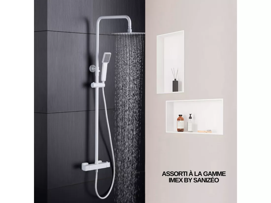 Lot de 2 Niches de Douche, Rangement mural de Salle de Bain et Douche 30x60cm Blanc Satiné, NOOK by SANIZÉO