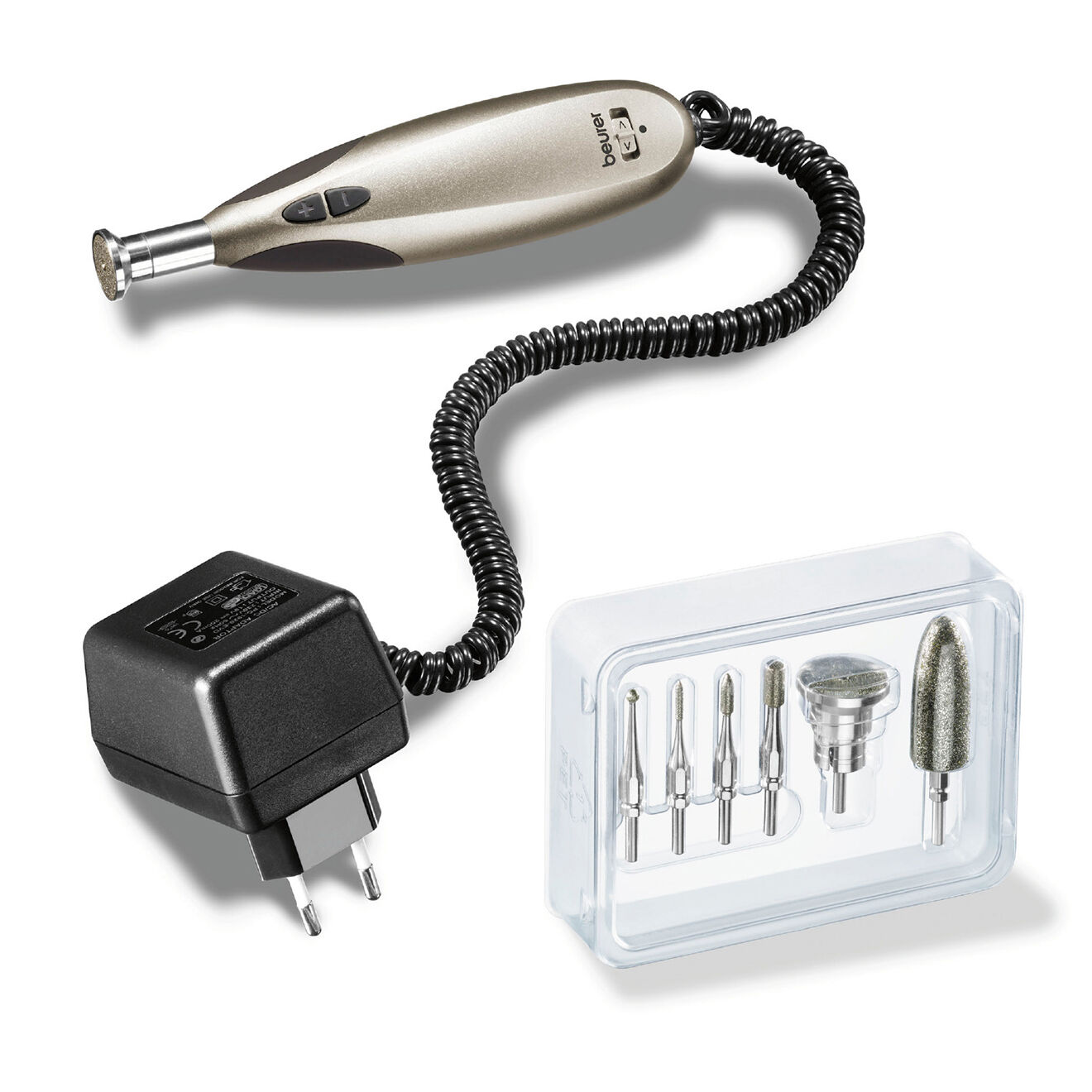 Beurer Set manucure & pédicure 9 embouts - gris