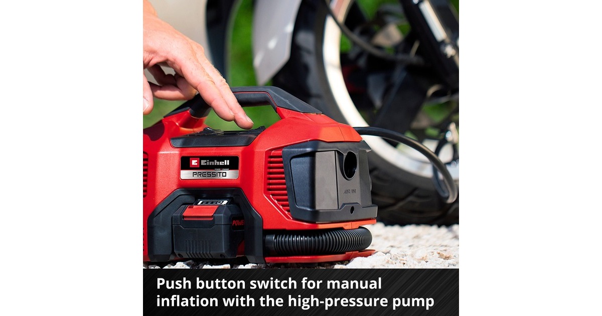 EINHELLAccu Compressor PRESSITO 18/21  (Rood/zwart, Accu en lader niet inbegrepen)