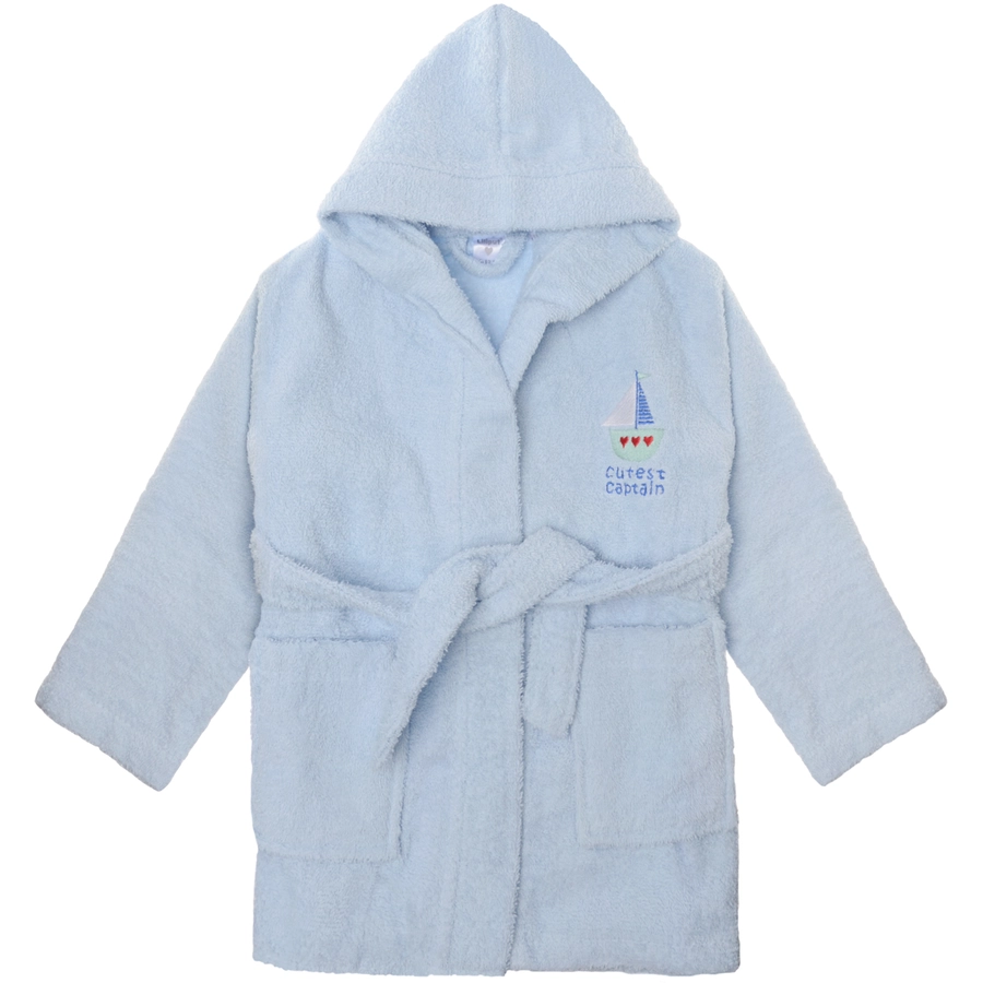 Liliput Babybademantel Segelschiff hellblau