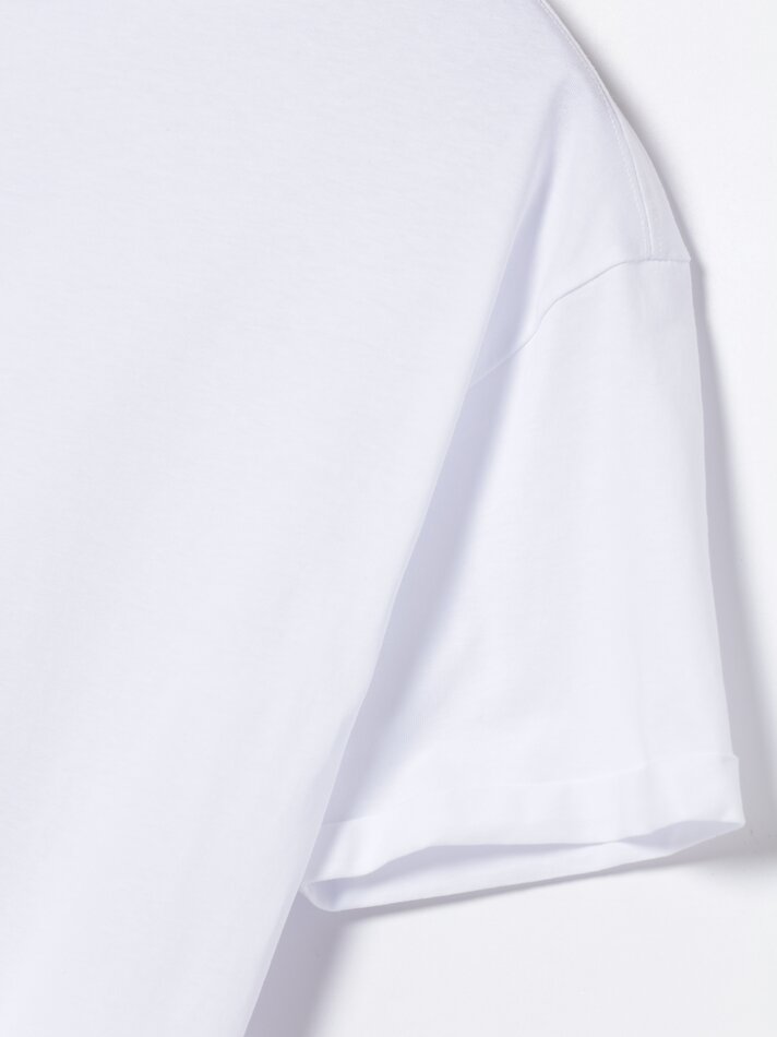 Camiseta básica de corte longo - Branca