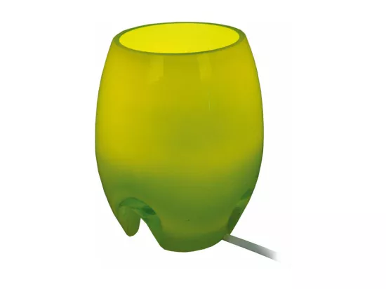 Lampe de chevet ovale verre vert 16,5 cm.