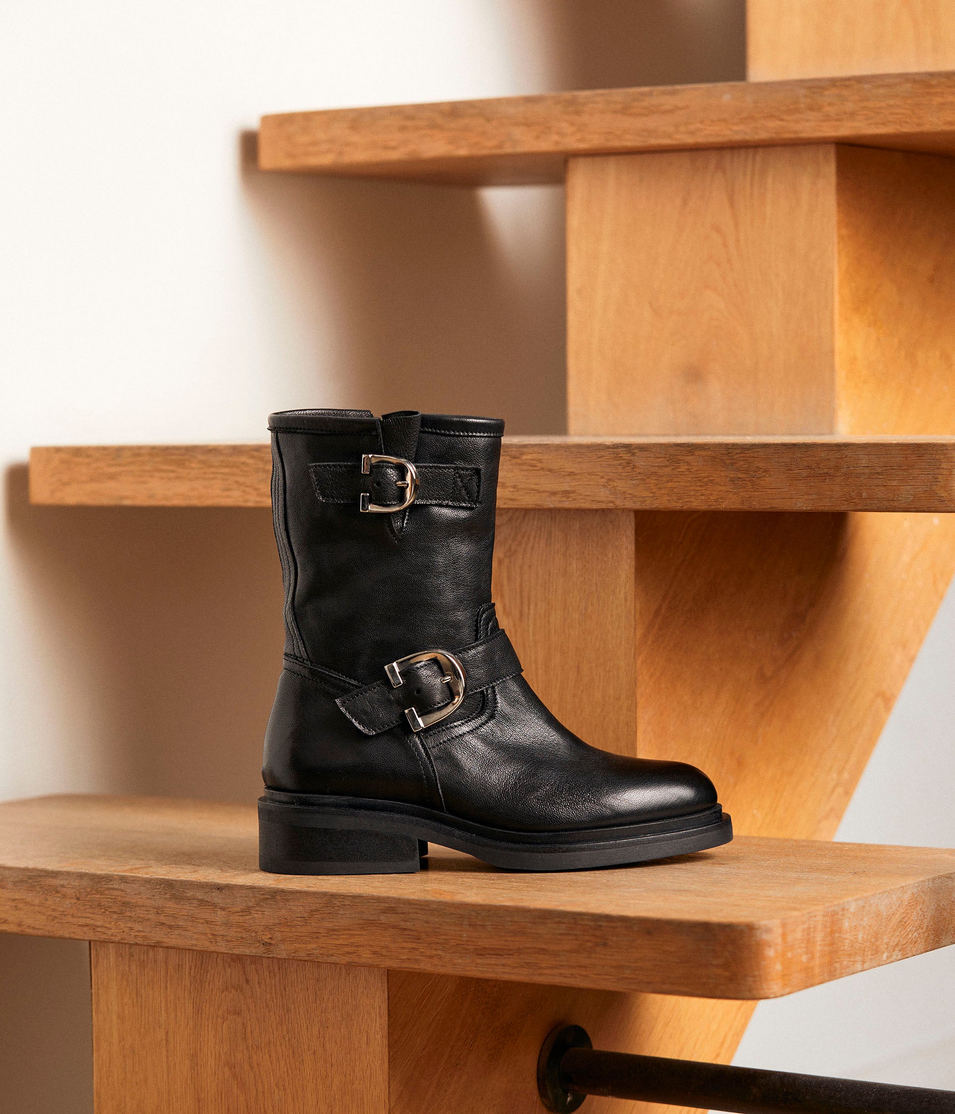 Botttines cuir noir Patty