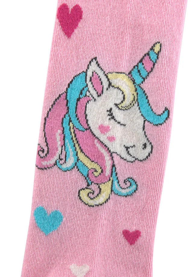 H.I.S Strickstrumpfhose Packung, 3 Stk. tlg. mit eingestrickten Einhorn Motiven