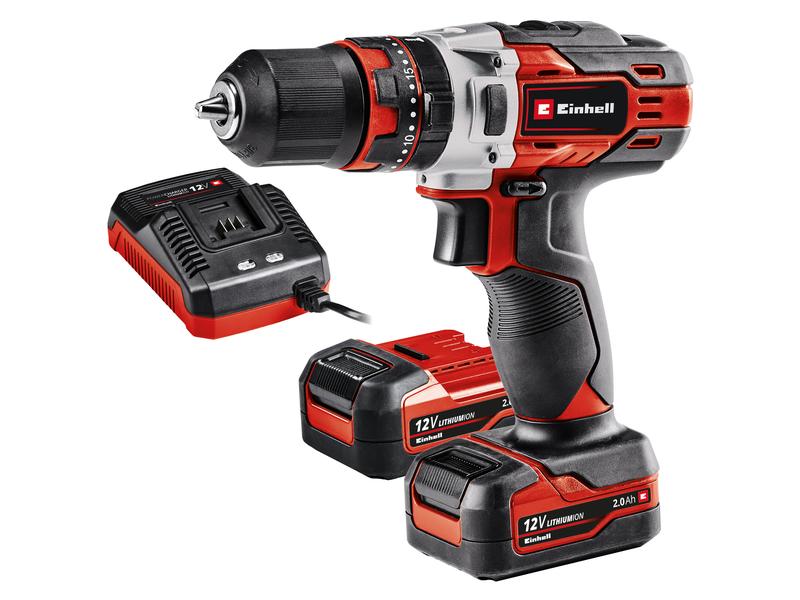 Einhell Akku-Schlagbohrschrauber TE-CD 12/1 Li-i 2x 2.0 Ah Kompakter 12 Volt-Akku-Schrauber mit Lithium-Ionen-Technologie