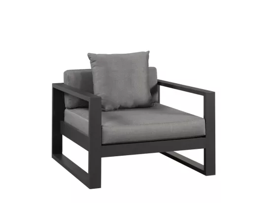 Lot de 2 fauteuils de jardin en aluminium - Anthracite - MOLOKAI de MYLIA