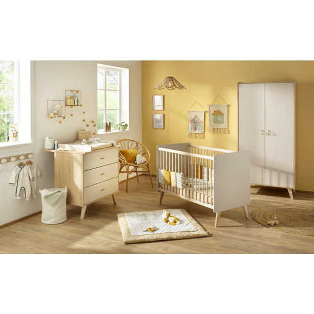 Chambre TRIO Lit 120x60 Commode Armoire BASILE - BEBE9 CREATION