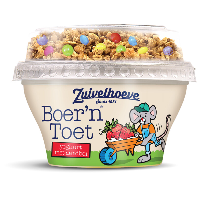 Zuivelhoeve Boer'n toet yoghurt met aardbei