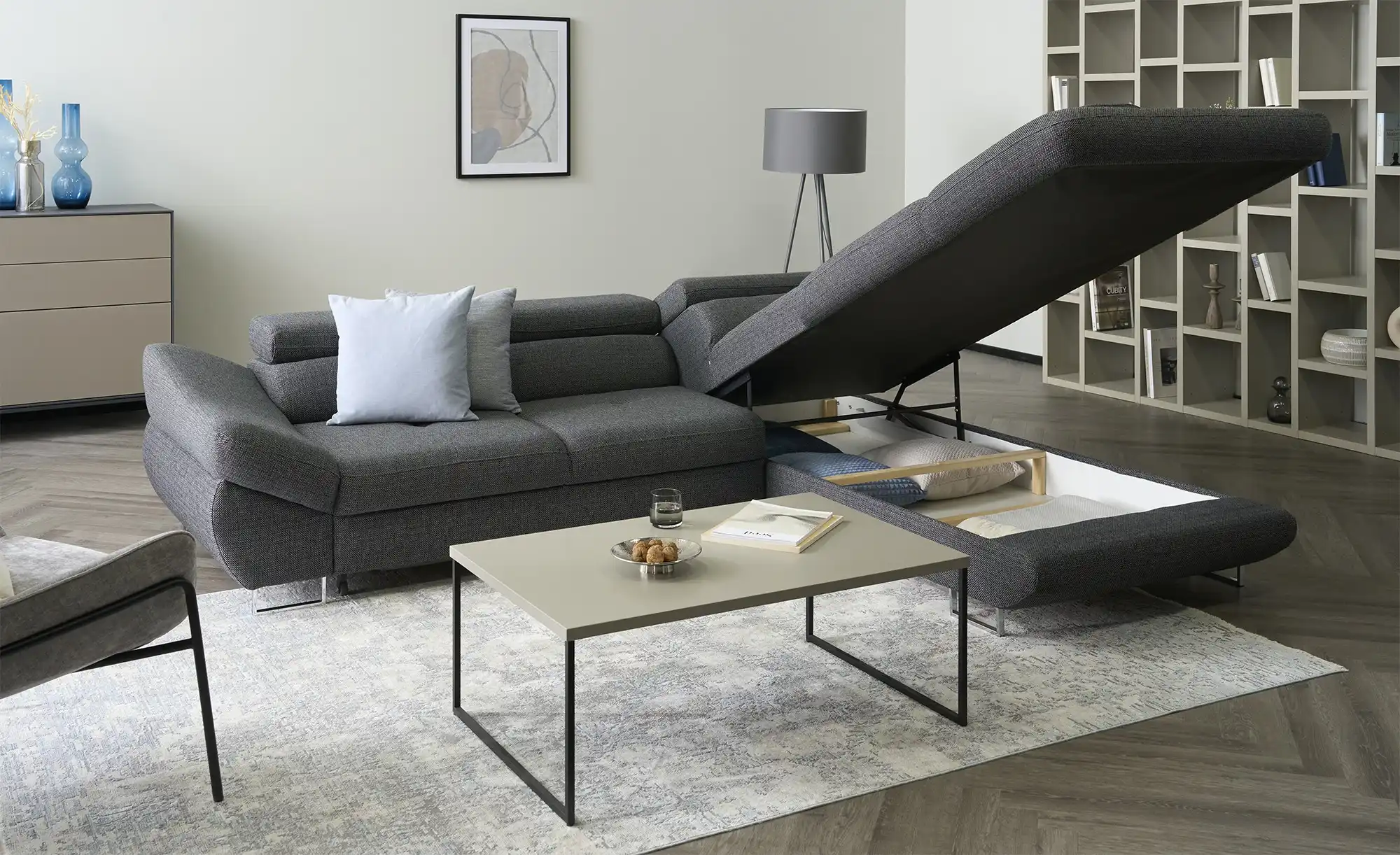 switch Ecksofa aus Flachgewebe Fabio
