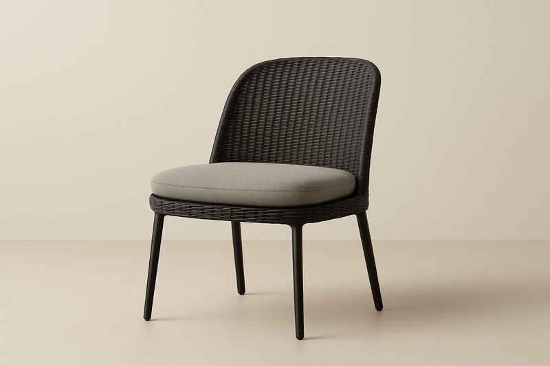 Gartenstuhl Polyrattan Stahlrahmen Schwarz