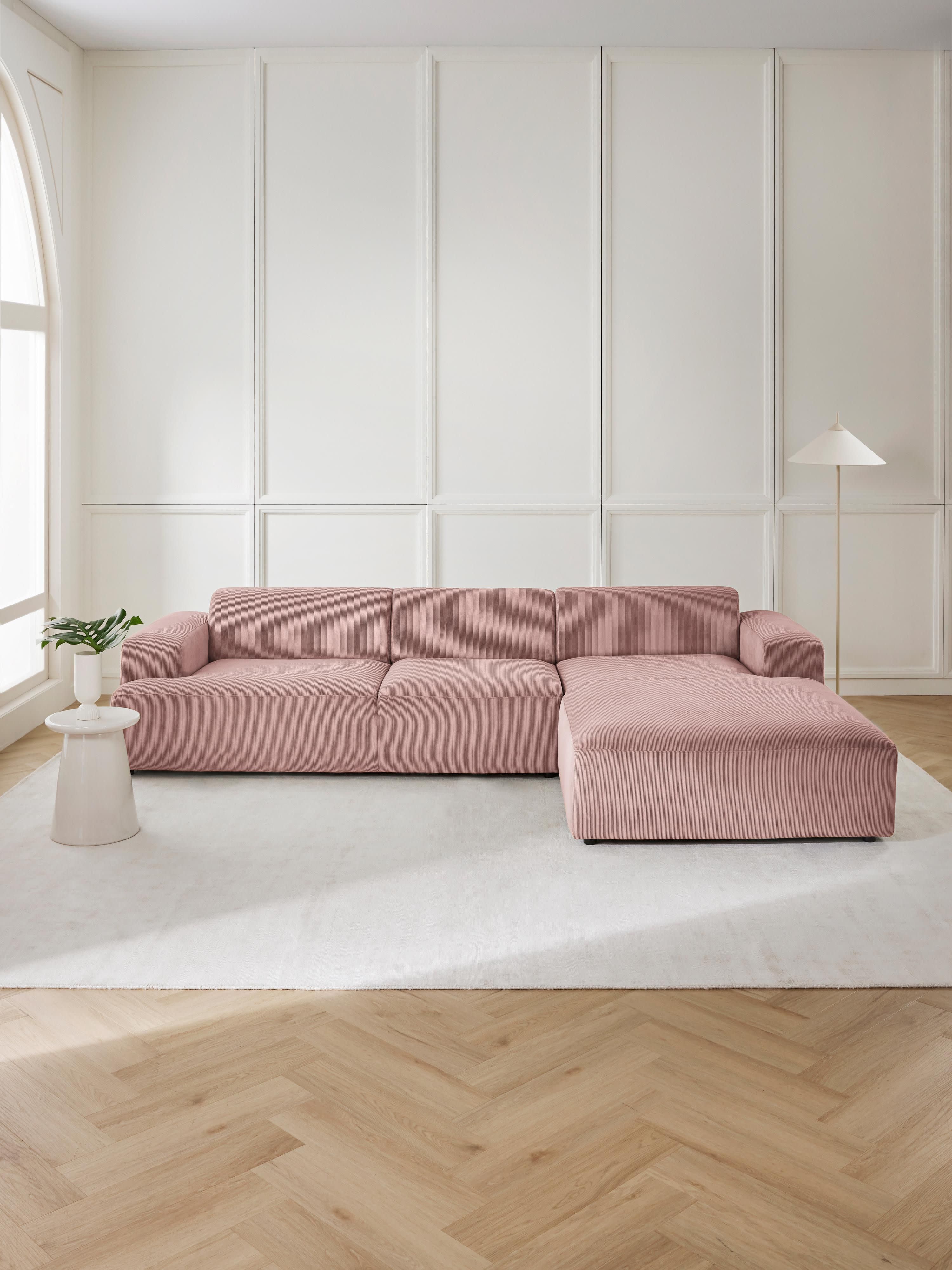 Corduroy hoekbank Melva (4-zits)