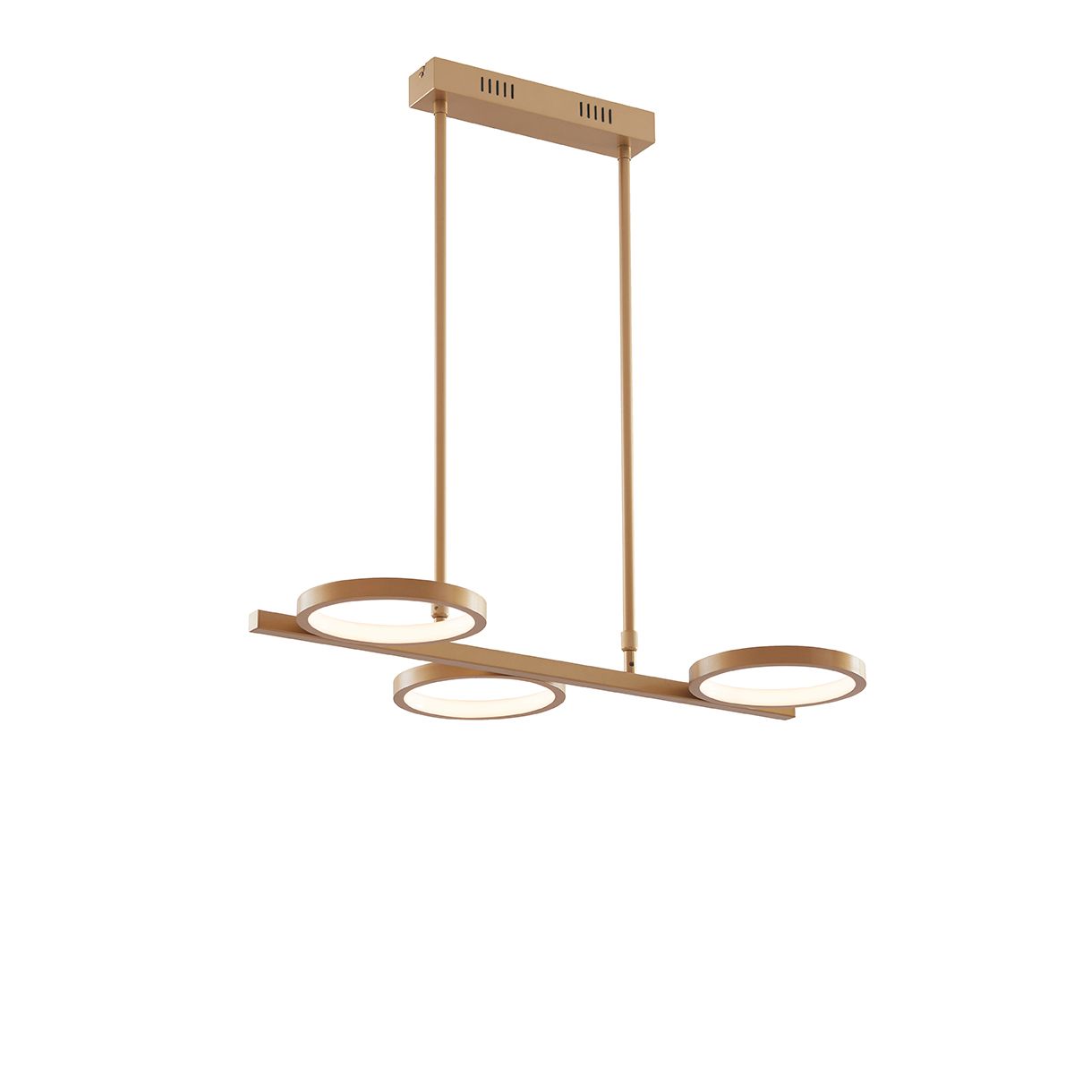 Moderne hanglamp goud incl. LED 3-staps dimbaar 3-lichts - Vivé