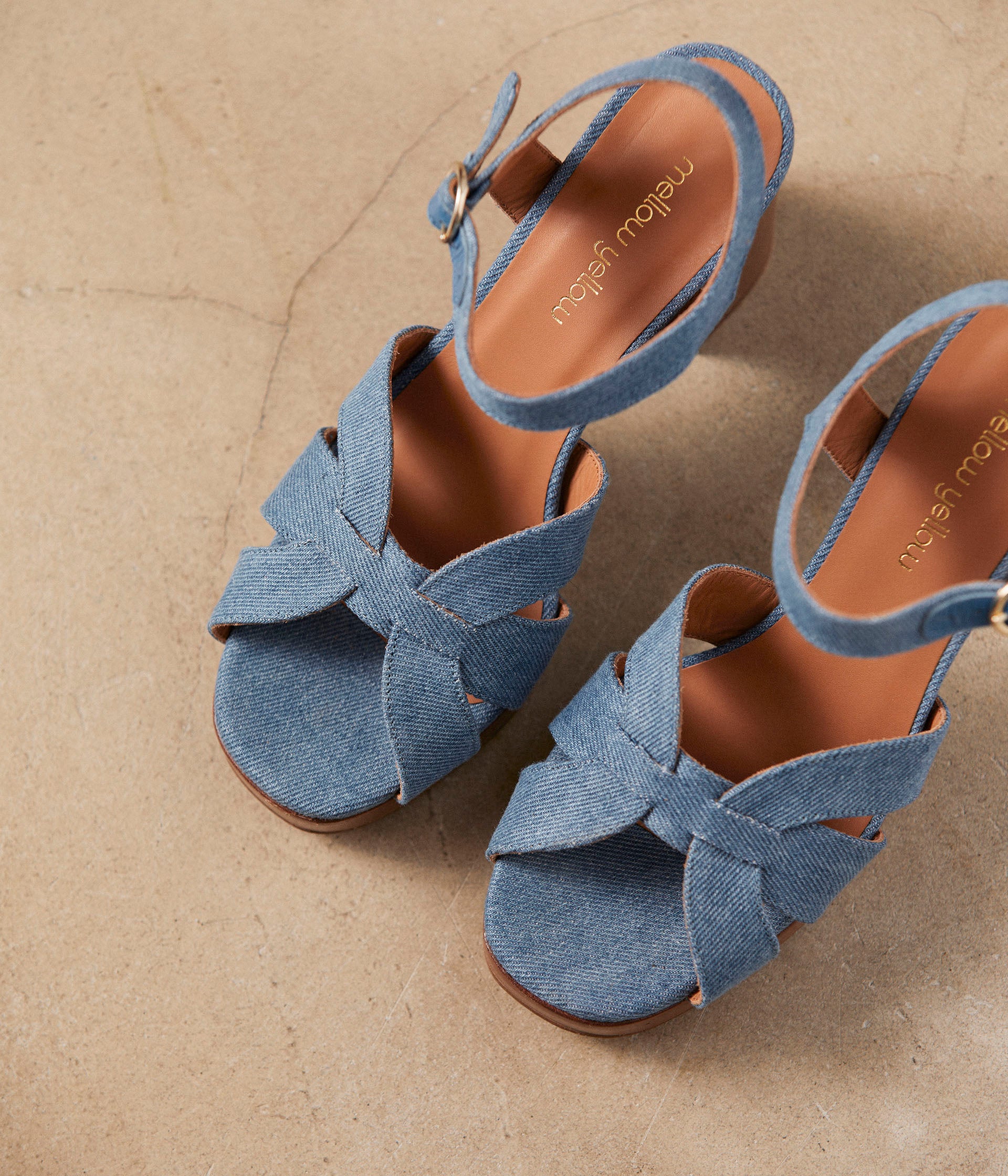 Sandales denim bleu Laure