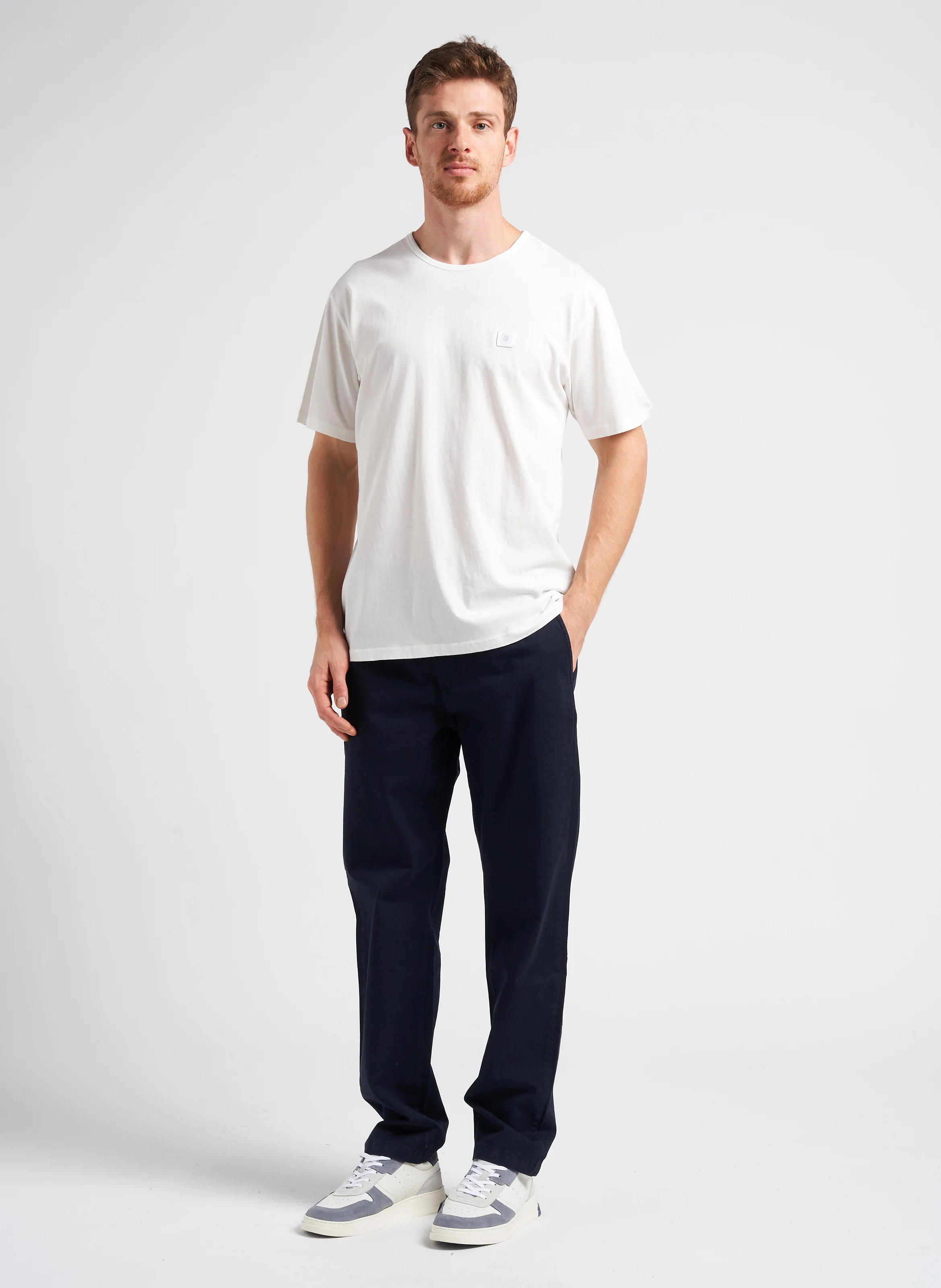 Pantalon chino droit en coton bio| Bleu