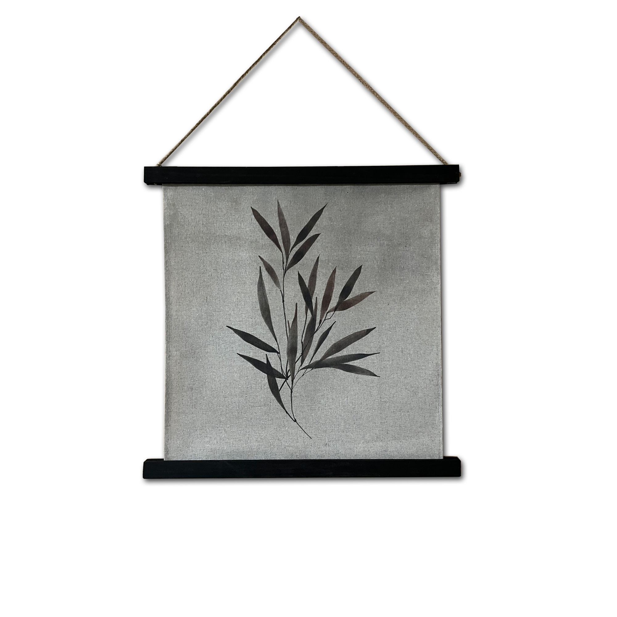 Rollbild 'Feuille de Bambou', grau, B 48 cm, H 48 cm, T 1,8 cm von fischer's lagerhaus