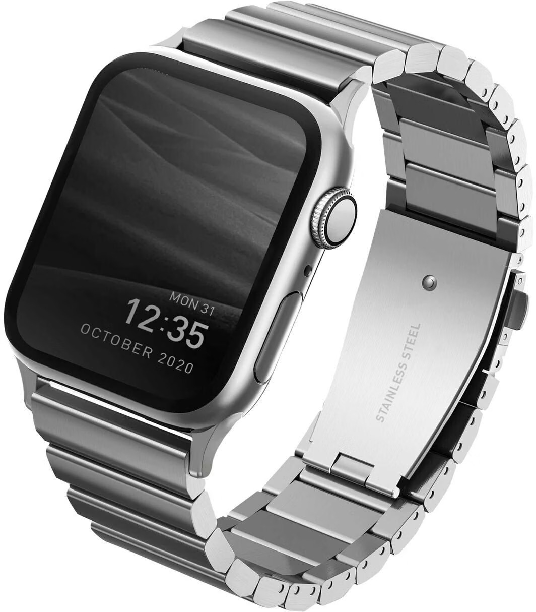 Strova Mag Apple Watch (49/46/45/44 mm) Stainless Steel Armband mit Magnet-Verschluss (UNIQ-49MM-STRVMSIL) - Silber
