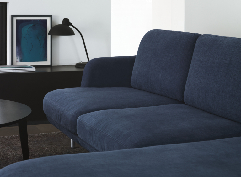 Fritz Hansen Lune bank 3-zits met chaise longue Indigo