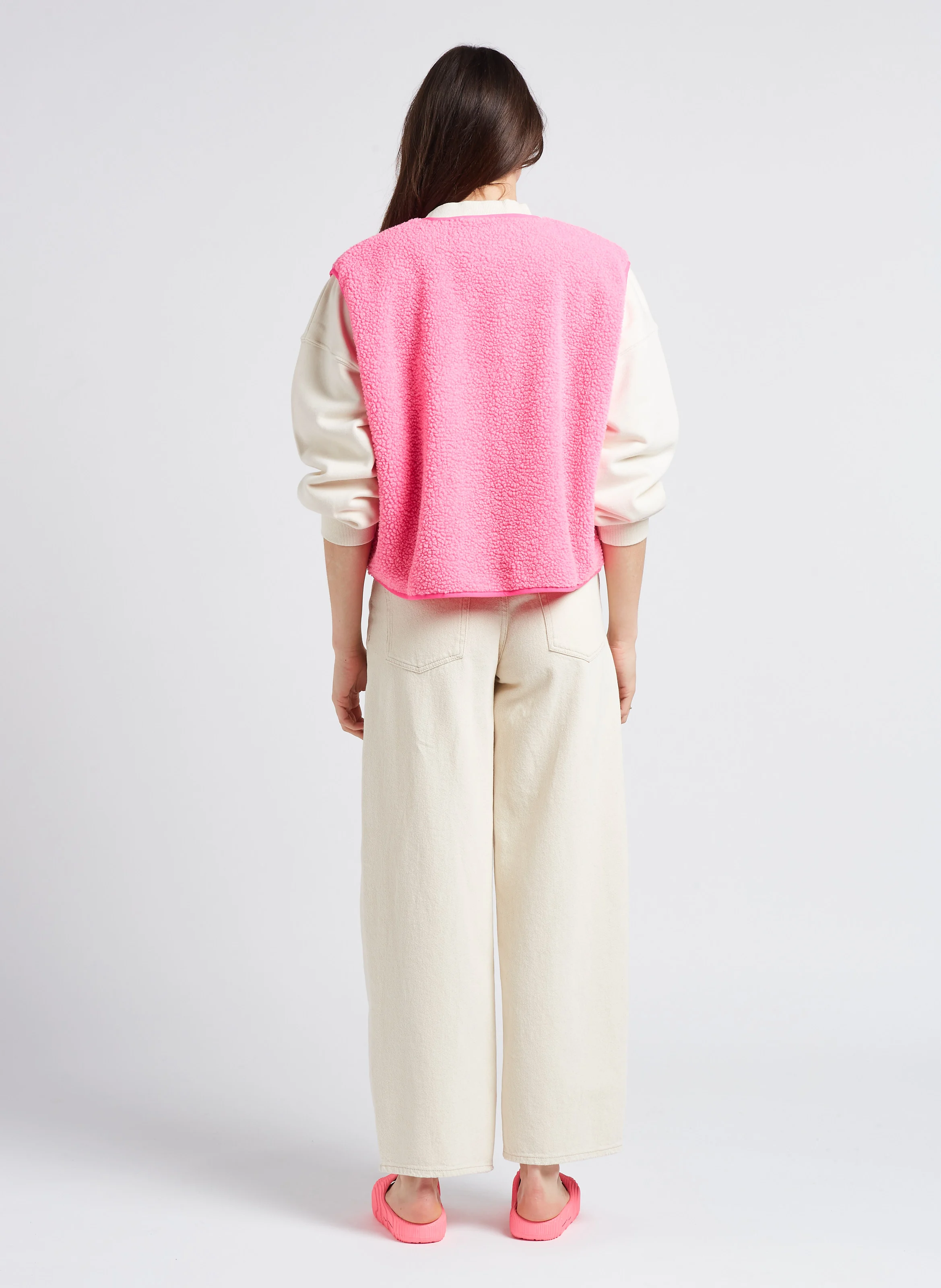 HOKTOWN - Gilet col rond molletonné sans manches | Rose
