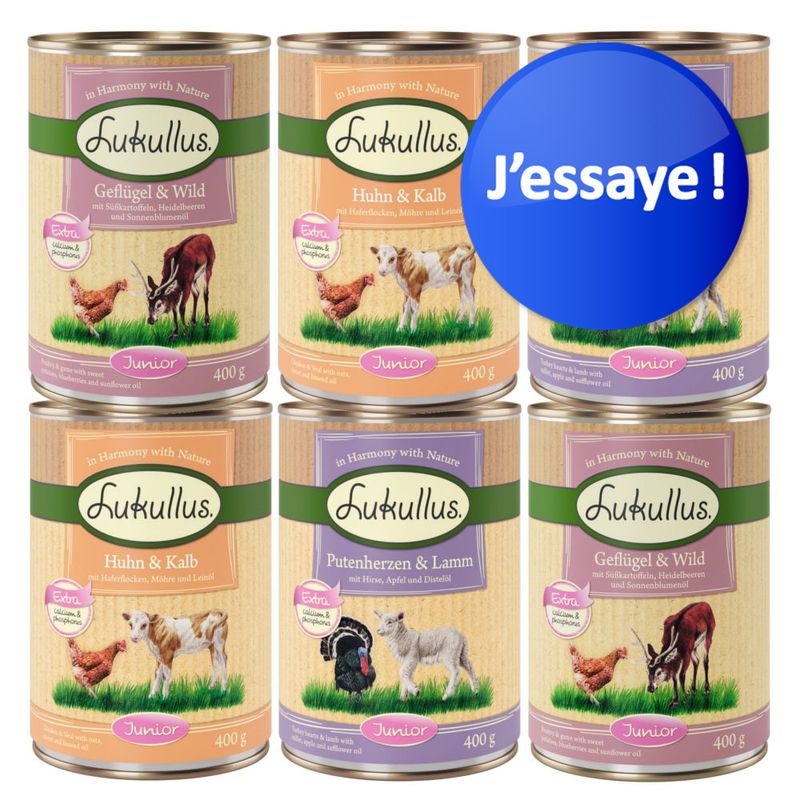 Offre d'essai mixte Lukullus Junior 6 x 400 g