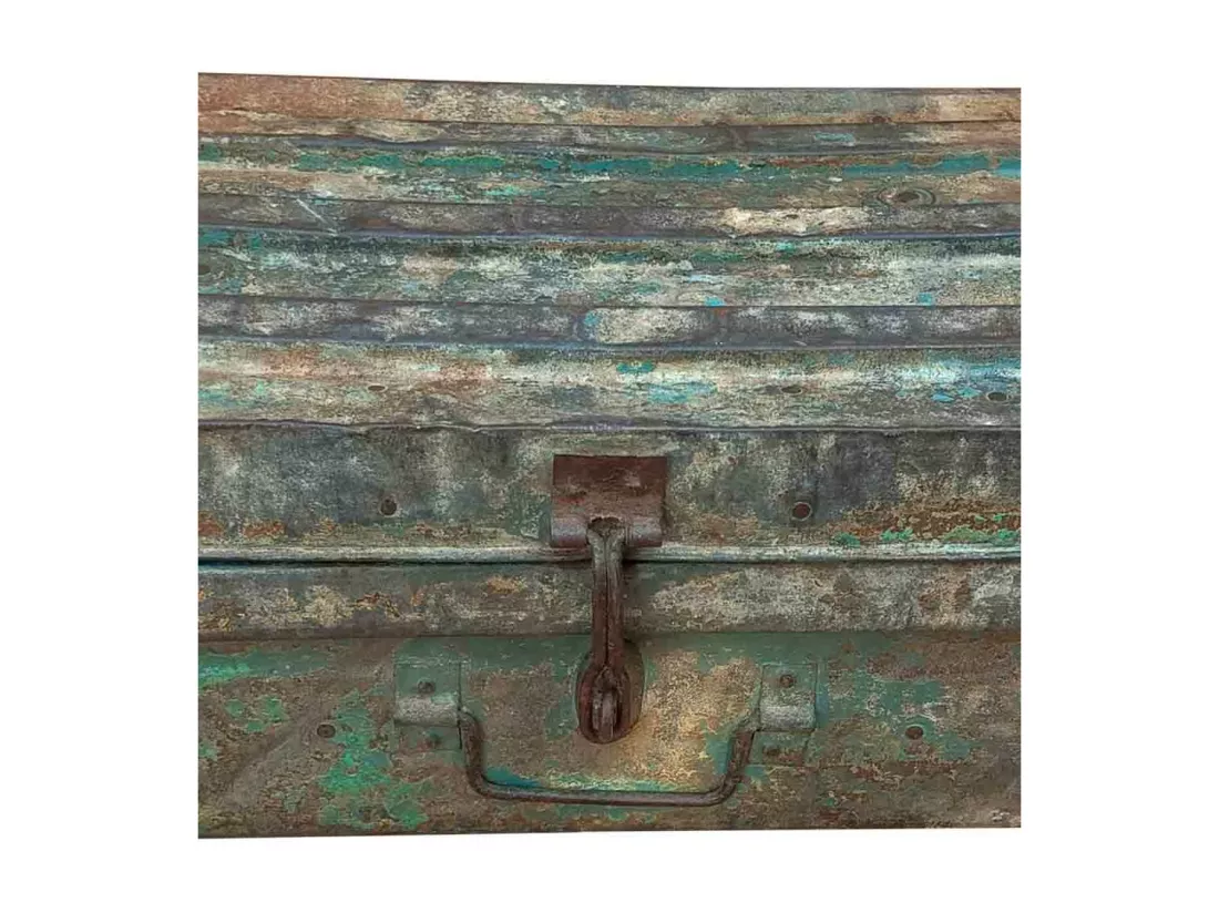 Valise en métal vert 61x32x21h