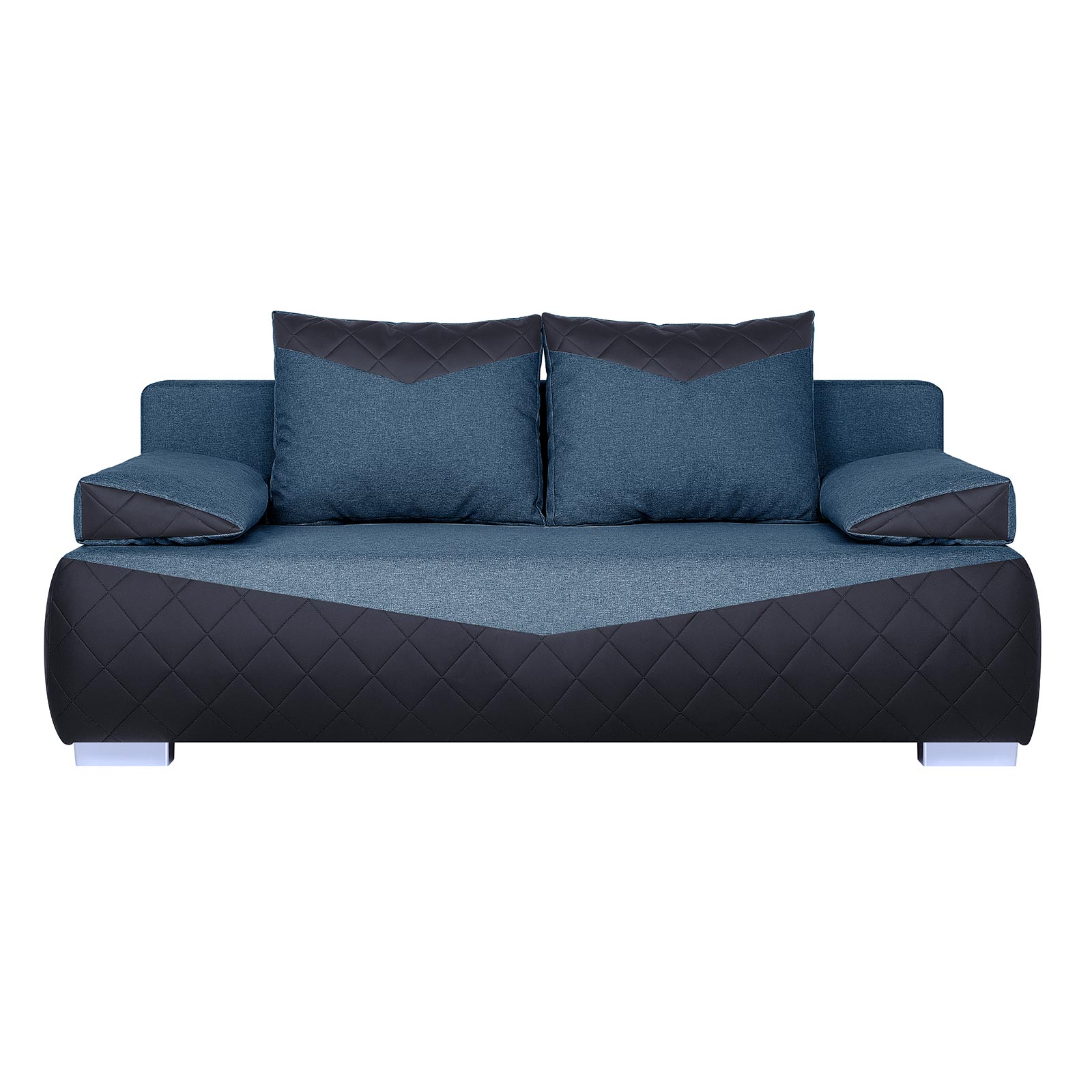 Boxspringsofa - schwarz-night sky - Karosteppung - Dauerschläfer