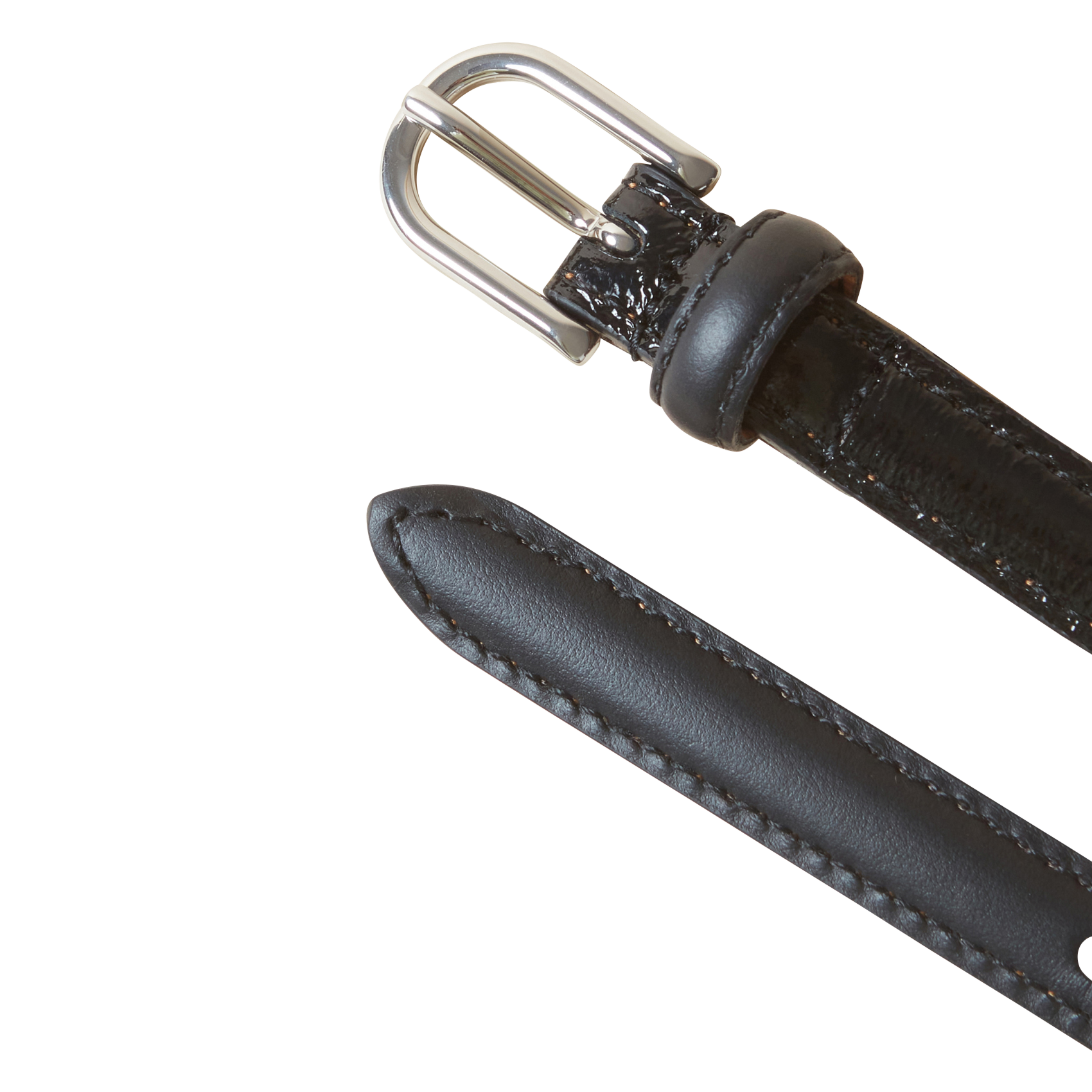 Ceinture fine en cuir | Noir