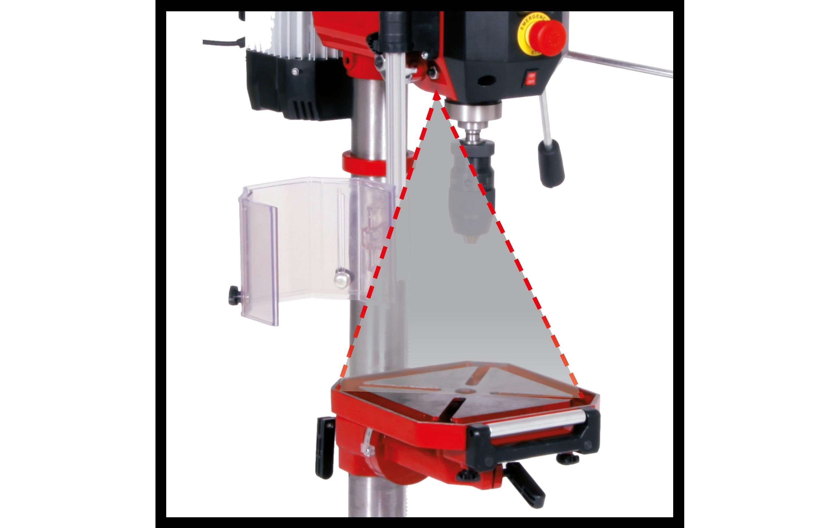 Säulenbohrmaschine TE-BD 750 E<br>Säulenbohrmaschine mit höhenverstell-, neig- und drehbarem Bohrtisch mit Verbreiterung