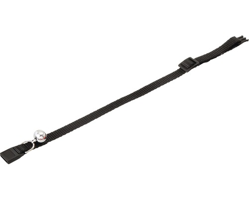 Karlie kattenhalsband met veiligheidssluiting en belletje 10 mm 15-25 cm zwart
