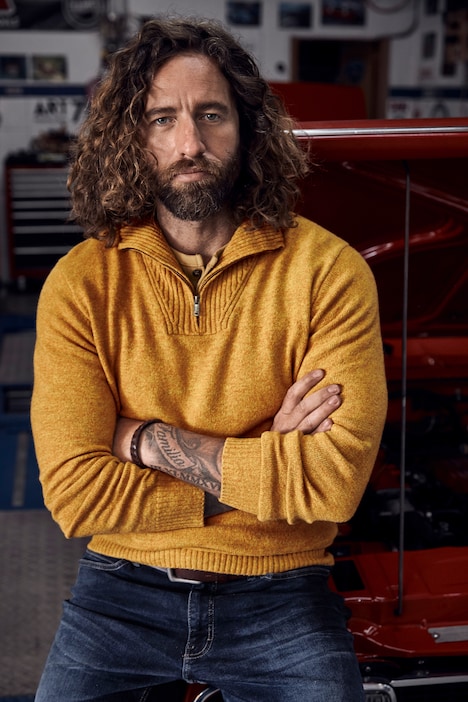 Stricktroyer, Pullover, Stehkragen mit Zipper, Multigarn