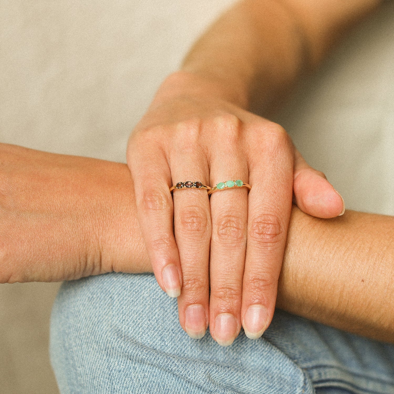 Trio Smoky Ring | 14K Goud
