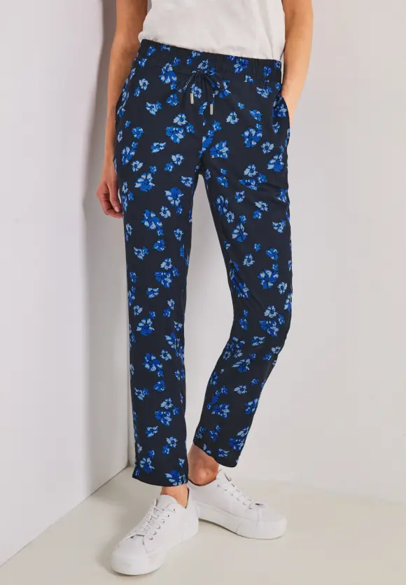 Loose Fit Hose mit Print - deep blue