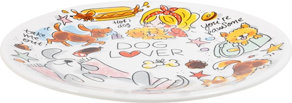 Blond Amsterdam bord Dog Lover D 22 H 2 cm