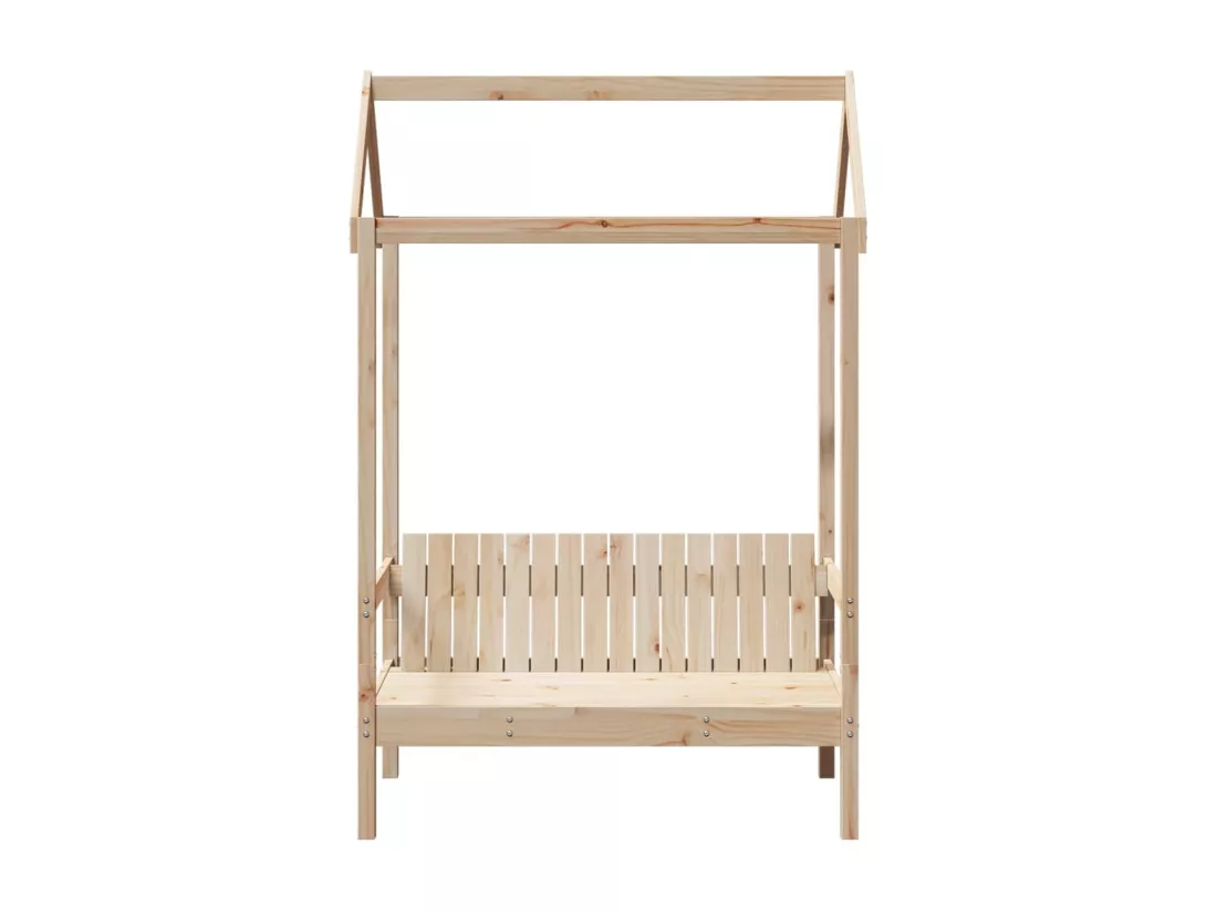 Banc avec toit 117,5x70x176,5 cm bois de pin massif