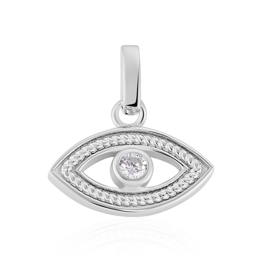 Pendentif Amelot Argent Blanc Oxyde De Zirconium