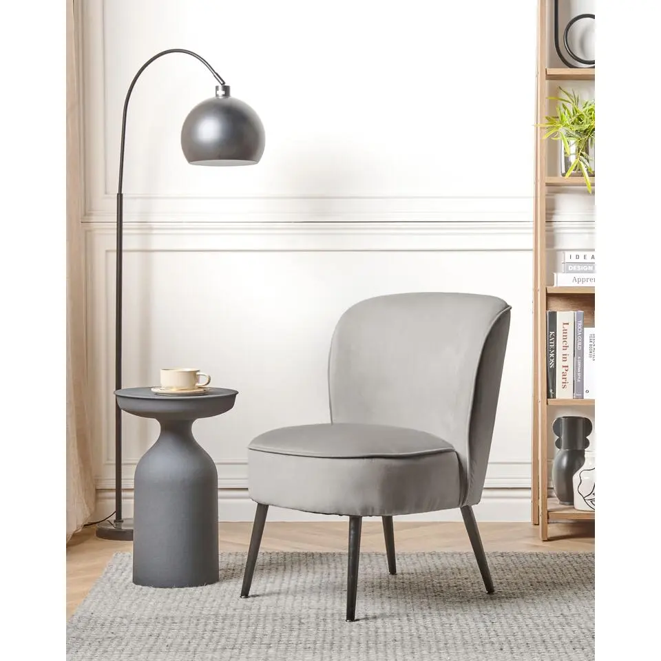 VOSS - Fauteuil - Lichtgrijs - Fluweel