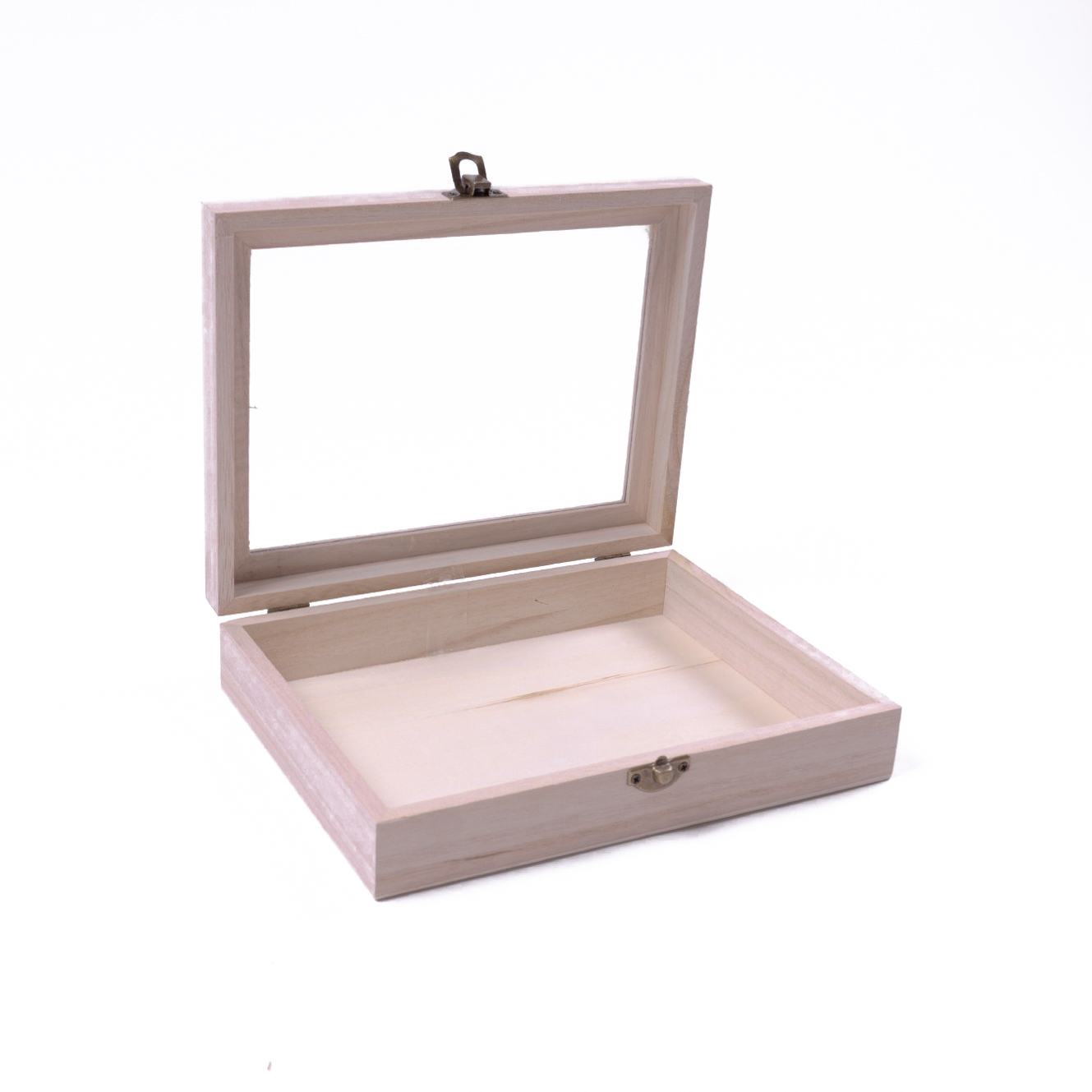 Box 'Scatola' mit Glasdeckel in Größe L, natur, B 25 cm, L 20 cm, H 6,5 cm von fischer's lagerhaus