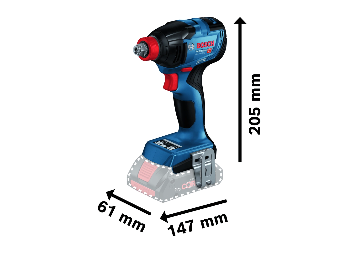Bosch GDX 18V-210 C 18V Li-ion Accu slagschroevendraaier/slagmoeraanzetter