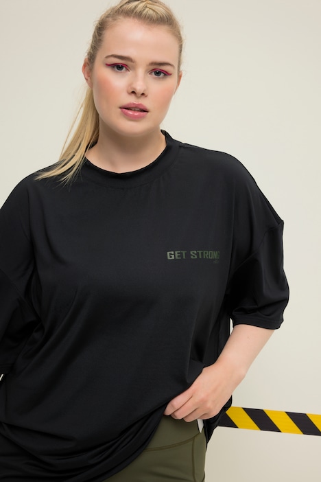 Oversize-Shirt, Statement-Print, U Rückenprint, Rundhals, Halbarm