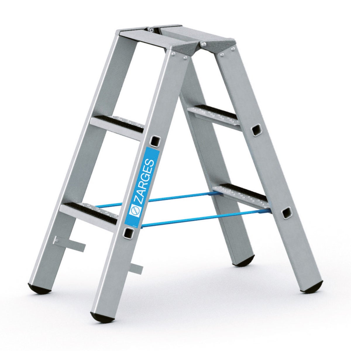 Zarges geplooide trapladder R13step-B geanodiseerd 2x3 treden
