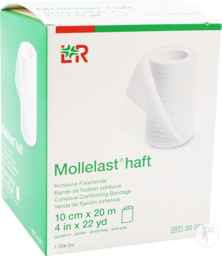 Lohmann & Rauscher Mollelast Haft Bande De Fixation Cohésive Elastique 10cmx20m 1 Pièce (30071)
